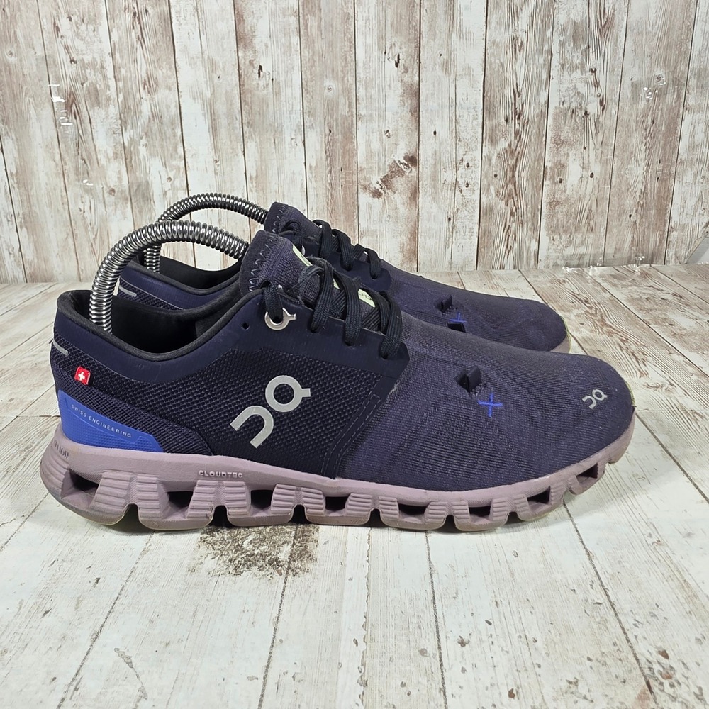 On Cloud X Womens Running Shoes Navy Blue Mauve 60.99689 Size 8 US W8 EU 39